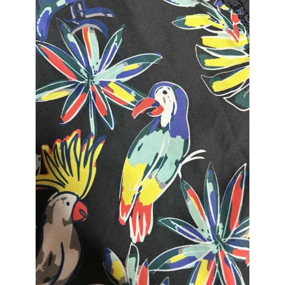 Tommy Bahama Mens XL Relaxed Board Shorts Black‎ Tropical Swim Trunks Inseam 9